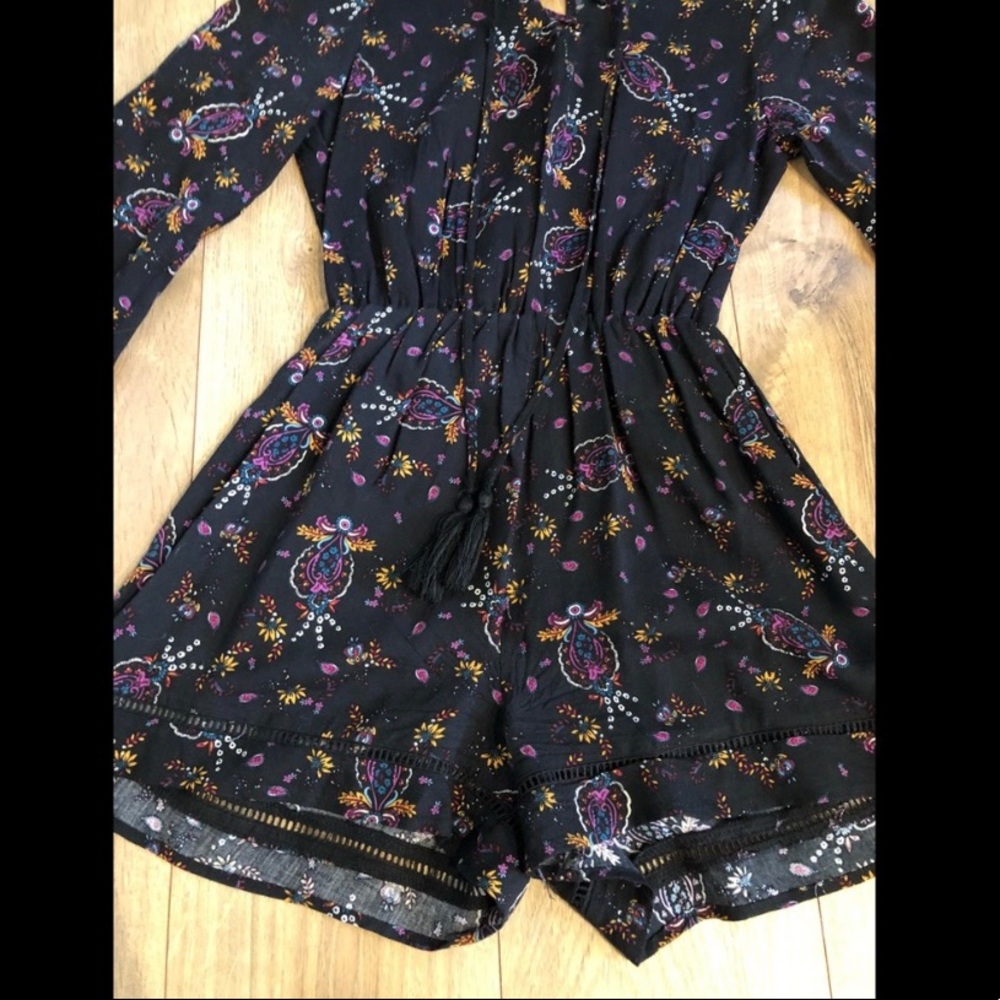 Black paisley romper